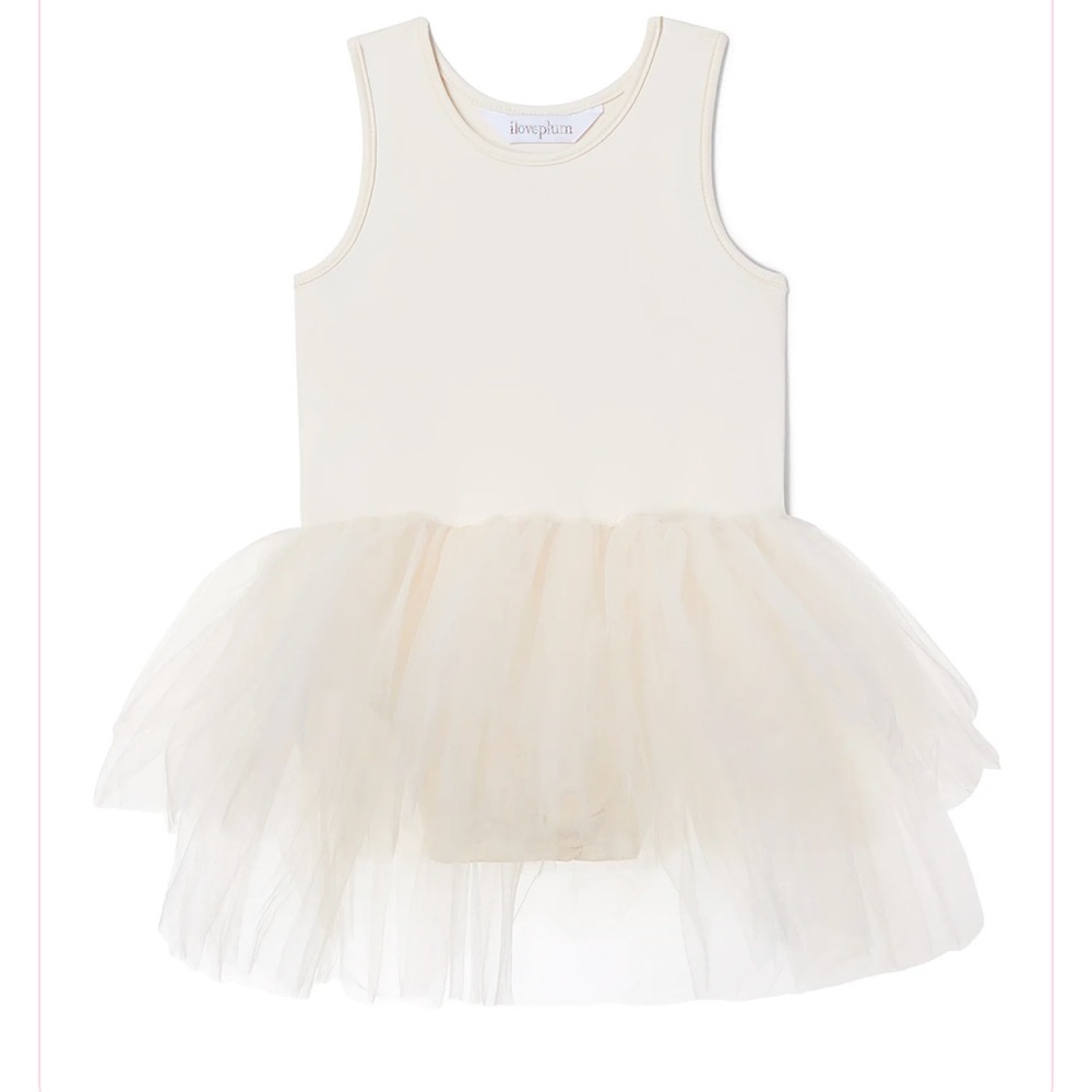 I Love Plum cream tutu dress